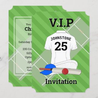 V.I.P Cricket Birthday Party Einladung