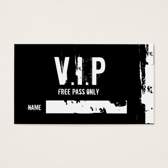 V.I.P, I, I, NUR FREIER PASS, NAME, _, _ (Vorderseite)