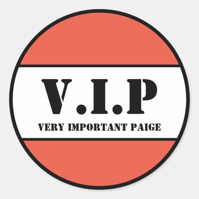 V.I.P RUNDER AUFKLEBER (Vorderseite)