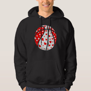 V is for Basketball Funny Hearts Valentinstag SP Hoodie