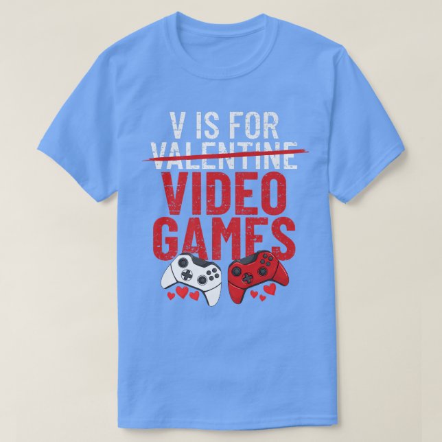 V Is For Video Games Funny Men's Boy Gamer V Video T-Shirt (Design vorne)