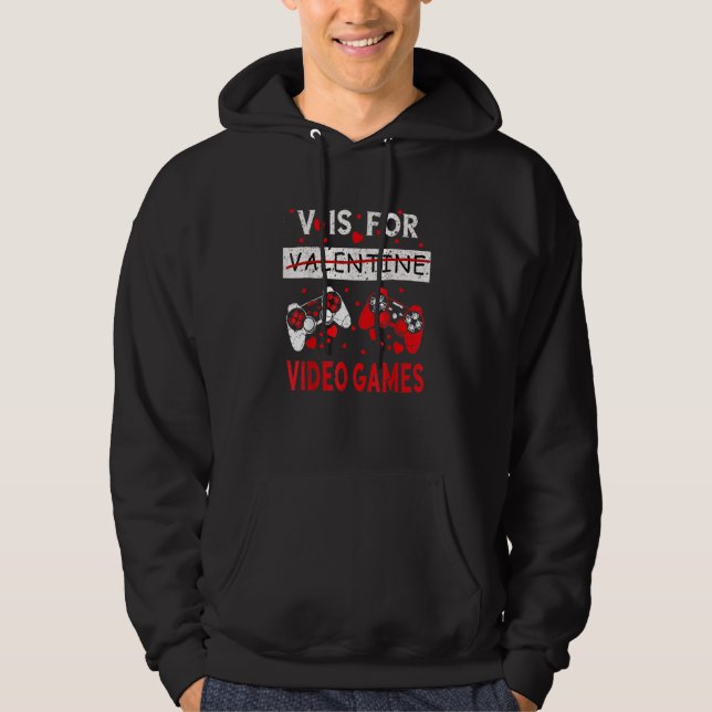 V Is For Video Games Shirt Valentines Day Gamer Bo (Vorderseite)