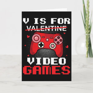 V ist für Valentinstag Video-Spiele-Valentinstag f Karte