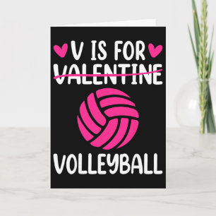 V ist für Valentinstag Volleyball Jungen Karte