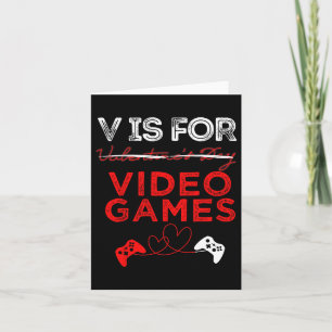 V ist für Video Games Shirt Gamer Valentinstag  Karte