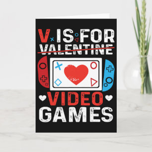 V ist für Video-Spiele Valentinstag Gamer Valentin Karte