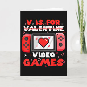 V ist für Video-Spiele Valentinstag Gamer Valentin Karte