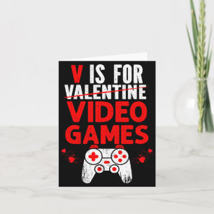 V ist für Video-Spiele Valentinstag lustiger Gamer Karte