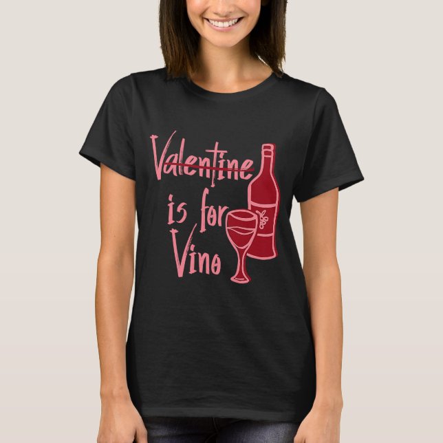 V ist für Vino Wein Glas Flasche Schild Wein ist m T-Shirt (Vorderseite)