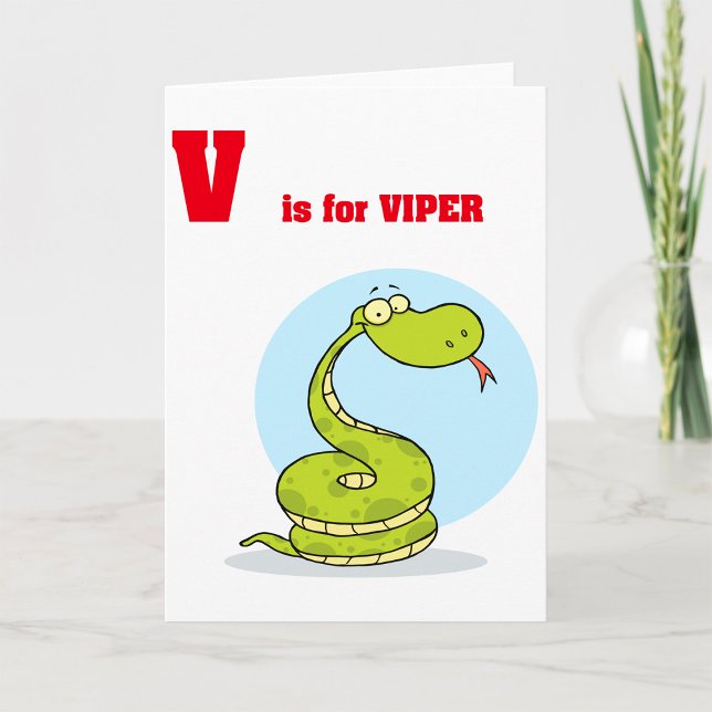 V ist für Viper Greeting Cards Karte (Von Creator hochgeladen)