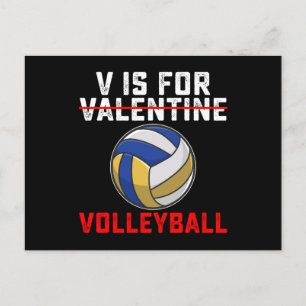 V ist für Volleyball Sport Valentinstag Postkarte
