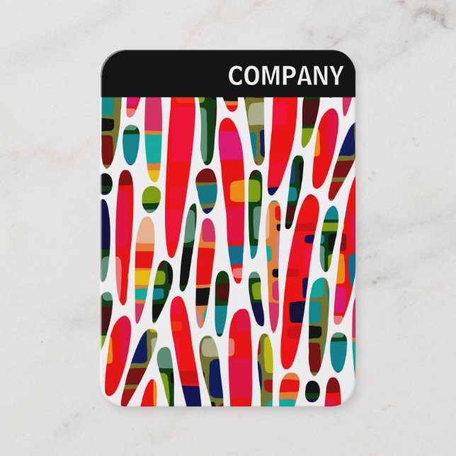 V-Kopfzeile - Farbtrenner in Collaged Color Splash Visitenkarte (Vorderseite)