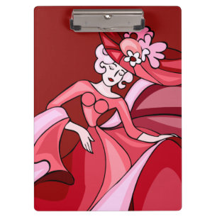 V Lady in Red Clipboard Klemmbrett