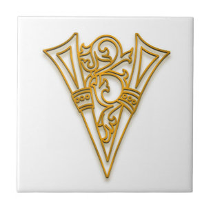 V Monogram "Irish Gold" Keramik Tile Fliese