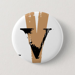 V Monogramm Button