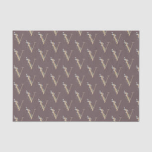 V Monogramm Floral Seidenpapier