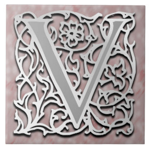 V Monogramm Keramik "Silberstein" Fliese