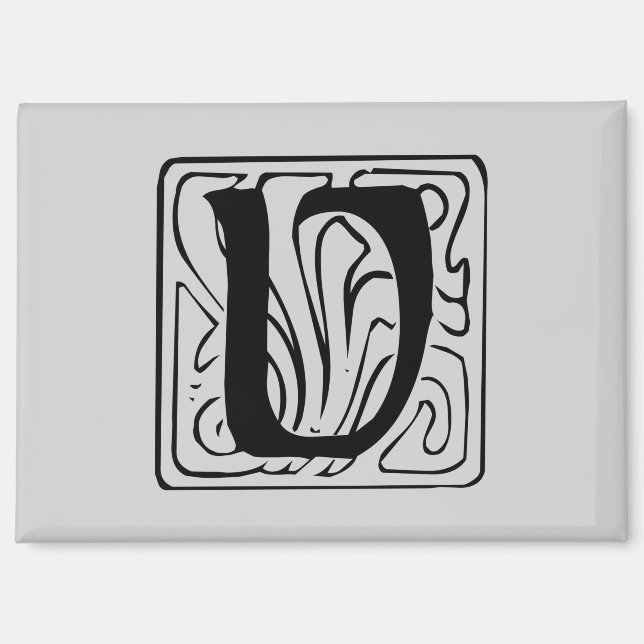 V Monogramm schwarz Magnet (Vorderseite)