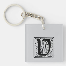 V Monogramm schwarz Schlüsselanhänger