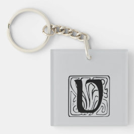 V Monogramm schwarz Schlüsselanhänger