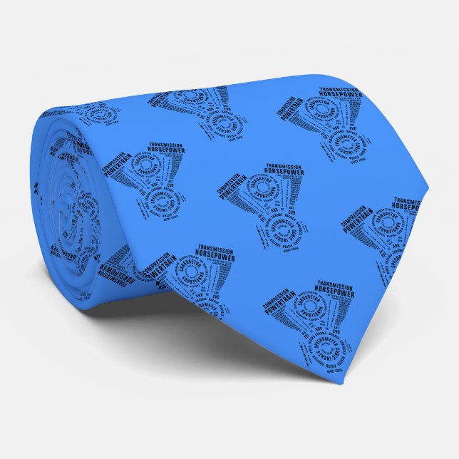 V Motor mit zwei Motorrädern Calligram Word Art Krawatte (Gerollt)