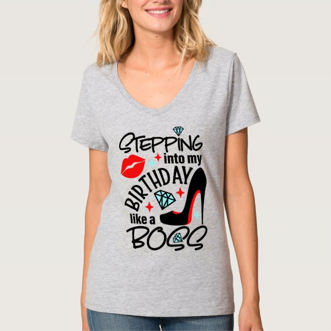 V-Neck-T - Shirt für Frauen (Vorderseite)