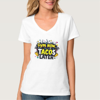 V-Neck-T - Shirt für Frauen - Workout Quote T-Shir