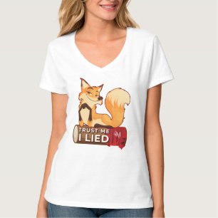 V-Neck T - Shirt : Vertraut mir (weiß)