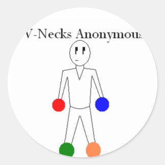 V-Necks Anonymous Runder Aufkleber