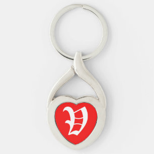 "V" Red Heart Schlüsselanhänger
