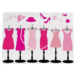 V Rosa Kleid - Geschenktasche Große Geschenktüte