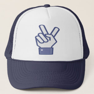 V sign trucker hat with hand symbol truckerkappe