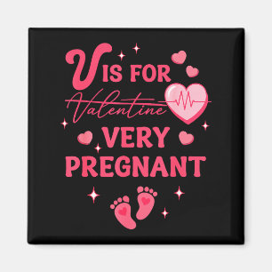 V steht für die Schwangerschaft des Valentinstags Magnet