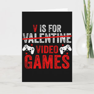 V steht für lustige Valentinsgrüße für Videospiele Karte