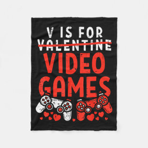 V steht für lustige Valentinskarten für Videospiel Fleecedecke