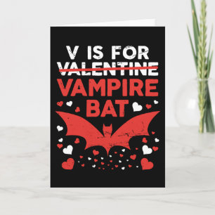 V steht für Vampirfledermaus Lustiges Valentinstag Karte