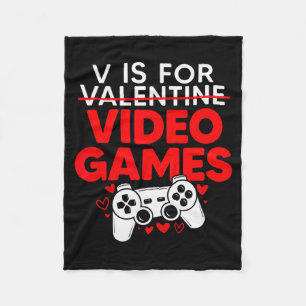 V steht für Video-Spiele Valentinstag Lustiger Gam Fleecedecke