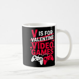 V steht für Videospiel-Spaß am Valentinstag Kaffeetasse