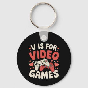 V steht für Videospiele Lustiger Valentinstag Game Schlüsselanhänger