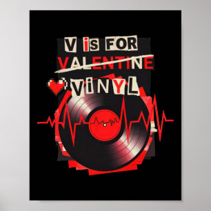 V steht für Vinyl Lustiger Valentinstag Vinyl Scha Poster