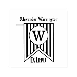 V Streifen Initialen Banner Monogramm Ex Libris Bu Permastempel