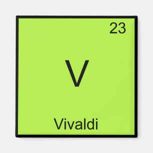 V - Symbol-T - Shirt für Vivaldi Funny Chemistry E Magnet