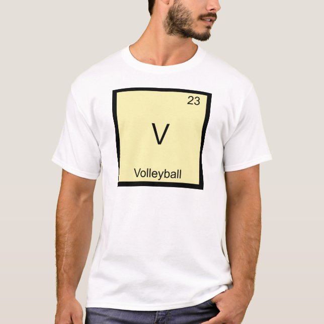 V - T-Shirt "Volleyball Funny Chemistry Element" (Vorderseite)