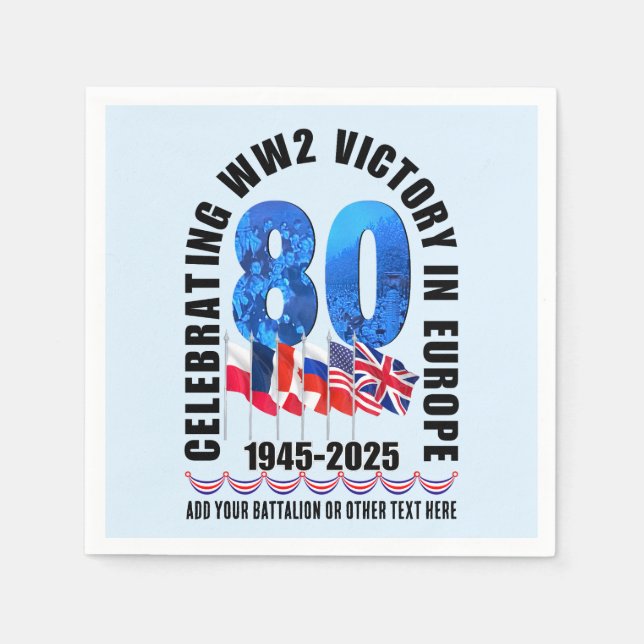 V. TAG 80 Jubiläumssieg in Europa WW2 Serviette (Vorderseite)