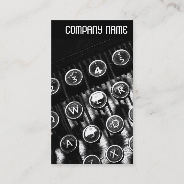 V Titel - Vintage Schreibmaschine Visitenkarte (Vorderseite)