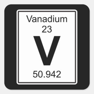 V - Vanadium Quadratischer Aufkleber