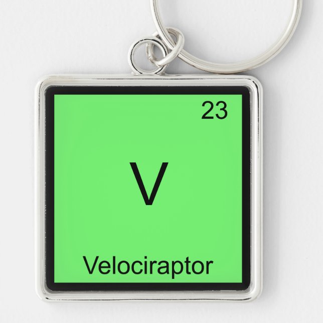 V. Velociraptor Funny Chemistry Element Symbol Schlüsselanhänger (Vorne)