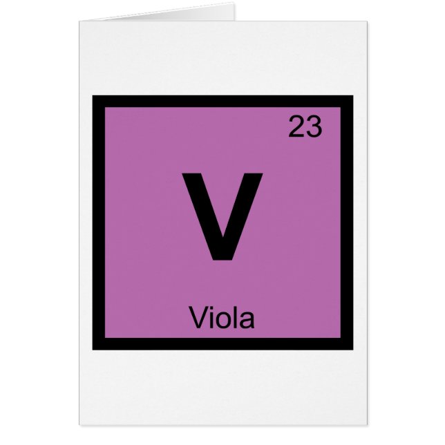 V - Viola Music Chemistry Periodic Table Symbol (Vorne)