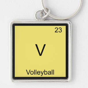 V - Volleyball Lustiges Chemie-Element-Symbol-T-Sh Schlüsselanhänger