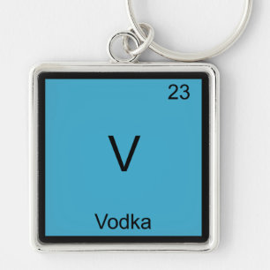 V - Wodka Lustiges Chemie-Element-Symbol T-Shirt Schlüsselanhänger